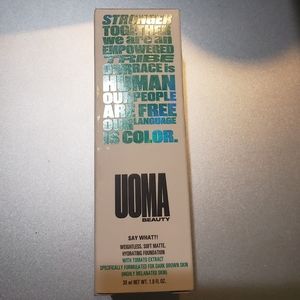 Uoma Beauty Say What matte foundation in T1W Black Pearl